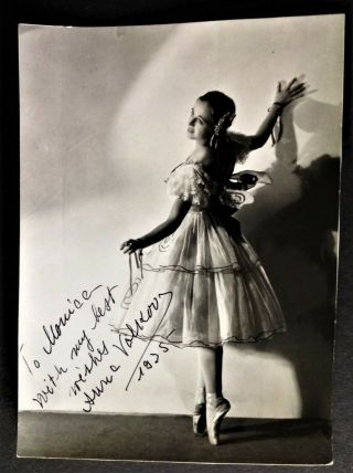 Signed & Dated 1935 By Anna Volkova.  Vintage Photo.  Ballet Russe De Monte Carlo.