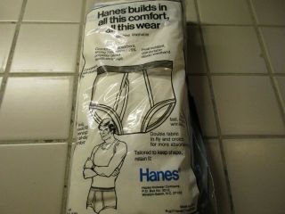 Vintage 1977 Hanes 3 Pack Of Mens White Briefs Underwear Siz 32 Old Store Stock