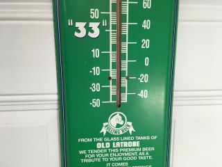 Vintage Rolling Rock Extra Pale Advertising Thermometer Old Latrobe 1992 - 27x8 4