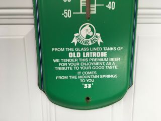 Vintage Rolling Rock Extra Pale Advertising Thermometer Old Latrobe 1992 - 27x8 5