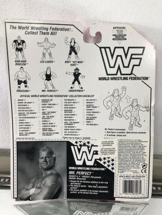 Vintage WWF Mr Perfect Hasbro Red Card w/ Perfect Plex Blue 5