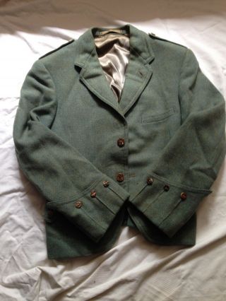 Vintage Scottish Wool Argyll Kilt Jacket Lovat Green Size 40