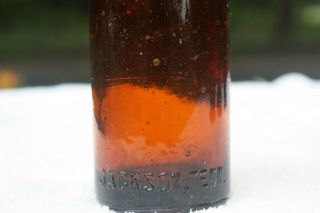 Vintage Amber Straight Side SS Coca Cola Bottle - - Jackson,  Tennessee - - TN 2