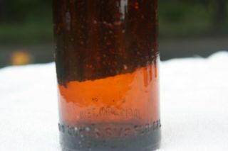 Vintage Amber Straight Side SS Coca Cola Bottle - - Jackson,  Tennessee - - TN 4