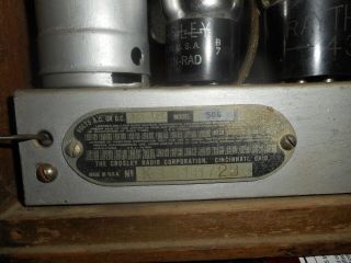 Vintage 1940 ' s Crosley Wood Tube Radio.  Rare Model 506 6