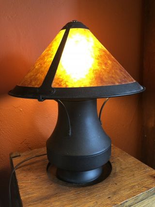 Vintage Mica Lamp Mission Arts & Crafts Art Deco Mica Table Lamp Mica Shade
