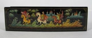 Antique/vintage Russian Lacquer Box From Village Palekh Fairy Tale Gorgeous Yqz