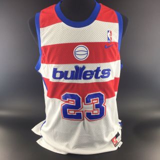 Vtg Nike Washington Bullets Michael Jordan Jersey 23 Sewn Mens Large Wizards W4a