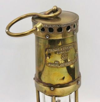 Vintage E.  Thomas & Williams Ltd.  Brass Cambrian Miners Lamp Lantern Mining. 4