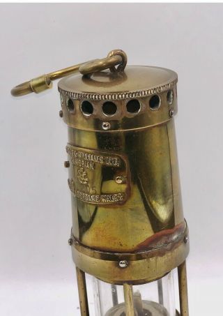 Vintage E.  Thomas & Williams Ltd.  Brass Cambrian Miners Lamp Lantern Mining. 5