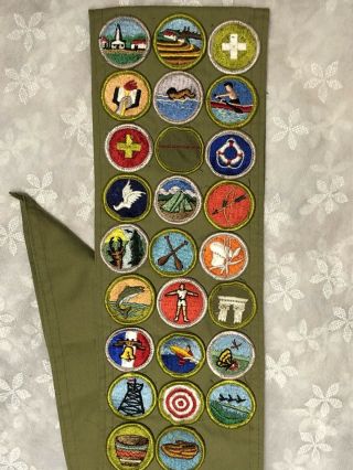 Vintage Boy Scouts Of America Boy Scout Sash Merit Badge Patches Tn Bsa
