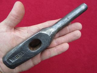 Rare Vintage Warren Blacksmith/anvil/forge 3/4 " Tapered Round Punch Hammer Vg