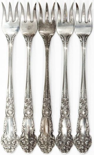 Reed & Barton Sterling Silver French Renaissance Cocktail Fork Set Of 5