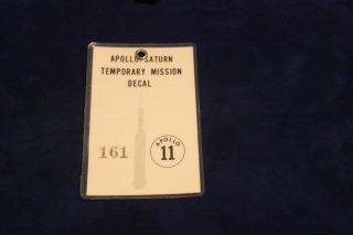 Rare Vintage Nasa Apollo 11 Apollo/saturn Temporary Mission Decal Badge 161