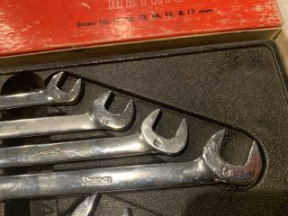 Vintage Snap On Metric 7 Piece 4 Way Angle Head Open End Wrench Set VSM807 4