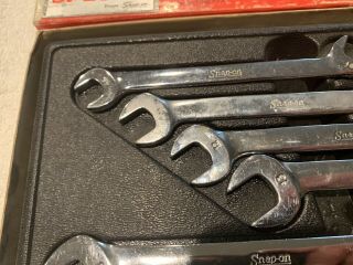 Vintage Snap On Metric 7 Piece 4 Way Angle Head Open End Wrench Set VSM807 5