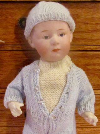 Antique 11 " German Bisque 7602 Gebruder Heubach Socket Head Pouty Character Doll