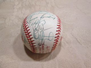 VINTAGE 1990 OAKLAND A ' s TEAM SIGNED BASEBALL PSA/DNA CANSECO McGWIRE MORE 3