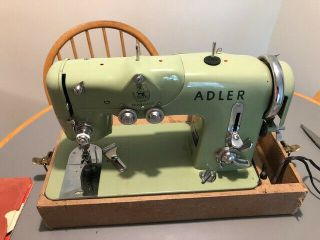 Vintage Adler 153a Sewing Machine Green Western Germany Mid 1950 