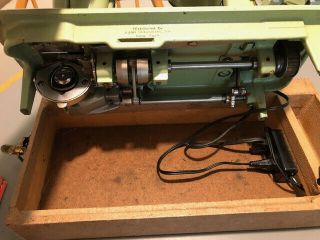 Vintage Adler 153A Sewing Machine Green Western Germany mid 1950 ' s 4