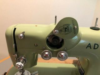 Vintage Adler 153A Sewing Machine Green Western Germany mid 1950 ' s 5