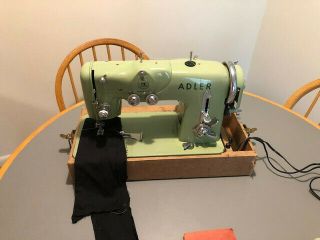 Vintage Adler 153A Sewing Machine Green Western Germany mid 1950 ' s 6