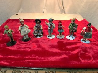 Antique German Bisque Dollhouse Miniatures Figures Dolls
