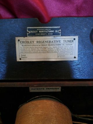 Vintage Crosley Regenerative Receiver radio,  1914 7