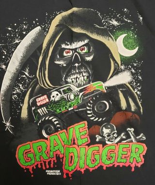 Vintage 1990s Grave Digger Monster Truck Reaper Skull T Shirt Xl Very Rare Orig