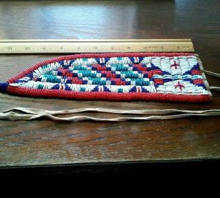 Vintage Native American Indian tribe Great Plains beaded knife sheath 2