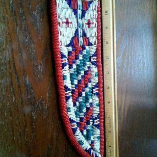 Vintage Native American Indian tribe Great Plains beaded knife sheath 3