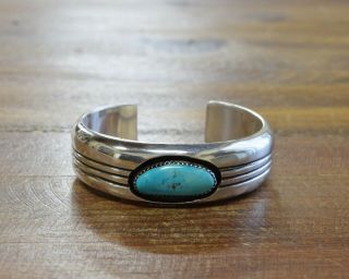 Reserved - Vintage Navajo Sterling Silver Turquoise Cuff Bracelet By Dan Jackson
