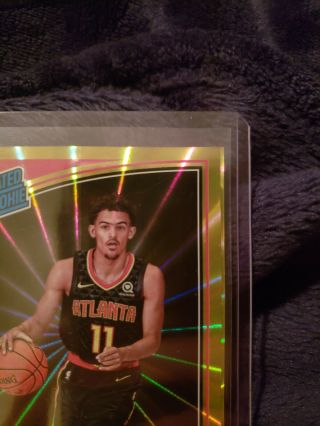 2018 - 19 Donruss Rated Rookie Gold Laser TRAE YOUNG RC 6/10 Hawks  7