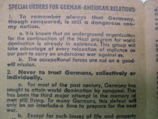 U.  S.  Army WWII Special Orders for German - American Relations Headquarters 12th Ar 4
