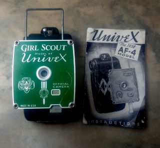Vintage Girl Scout Camera Univex Af - 4 1938 Model Pop Out Lens Instruction Book