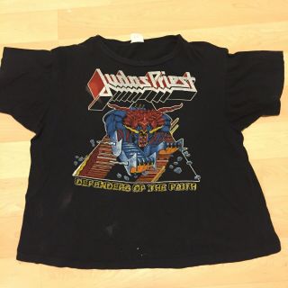 Vintage Vtg Judas Priest Shirt Rare Defenders Of Faith 1984 Metal Conquerors