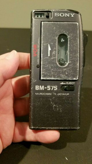 VINTAGE Sony BM - 575 Handheld Cassette Voice Recorder 2