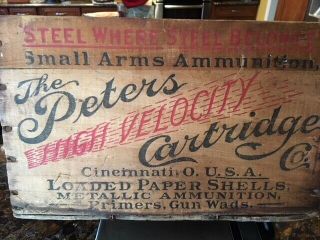 Vintage Peters Cartridge Co.  Wood Ammo Box Crate