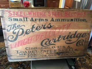 VINTAGE PETERS CARTRIDGE CO.  WOOD AMMO BOX CRATE 2