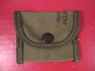 Wwii Era Us Army Browning M1919 Canvas Spare Parts Pouch - Dated 1945 - Unissued