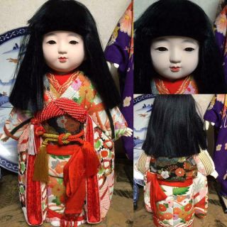 Ichimatsu Doll 42 Cm Japanese Geisha Girl Vintage Kawaii Kimono Kimekomi L8