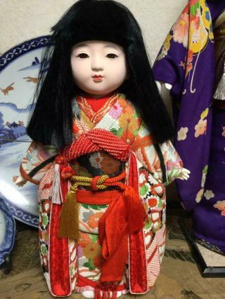 Ichimatsu Doll 42 cm Japanese Geisha GIRL Vintage Kawaii Kimono Kimekomi L8 2