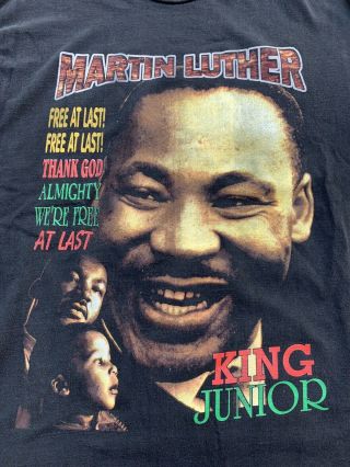 Vintage Dr.  Martin Luther King Jr Rap Tee 90s Black Empowerment Rare T Shirt XXL 2