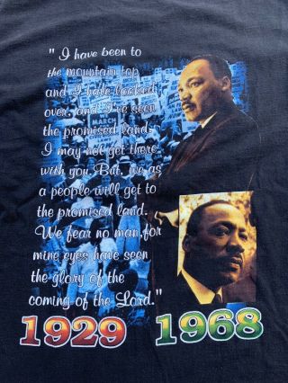 Vintage Dr.  Martin Luther King Jr Rap Tee 90s Black Empowerment Rare T Shirt XXL 6