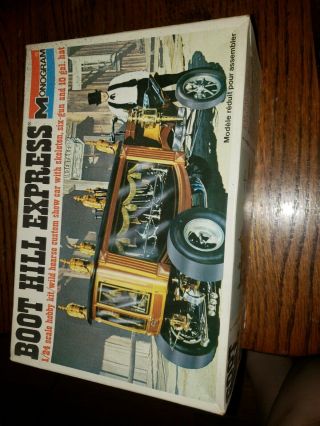 Monogram Boot Hill Express 6735 Open Model Kit Hearse Car Cowboy Vintage
