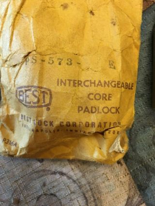Vintage Kelloggs Company Best Interchangeable Core Padlock No Key USA 6