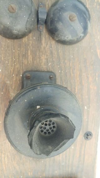 VINTAGE ANTIQUE KELLOGG OAK WALL TELEPHONE PHONE WITH PARTS COMPLETE LOOK 3