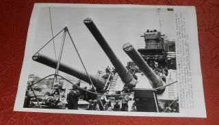 Wwii 1941 Press Photo Us Navy Battleship Washington Philadelphia Yard Workers