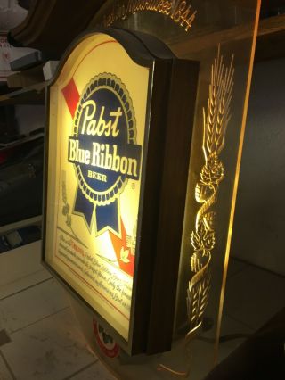 Vintage Advertising Pabst Blue Ribbon Beer Light Up Bar Sign Mid Century 2