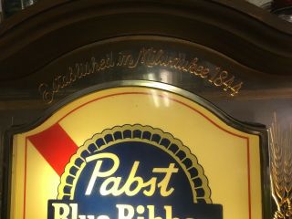 Vintage Advertising Pabst Blue Ribbon Beer Light Up Bar Sign Mid Century 3